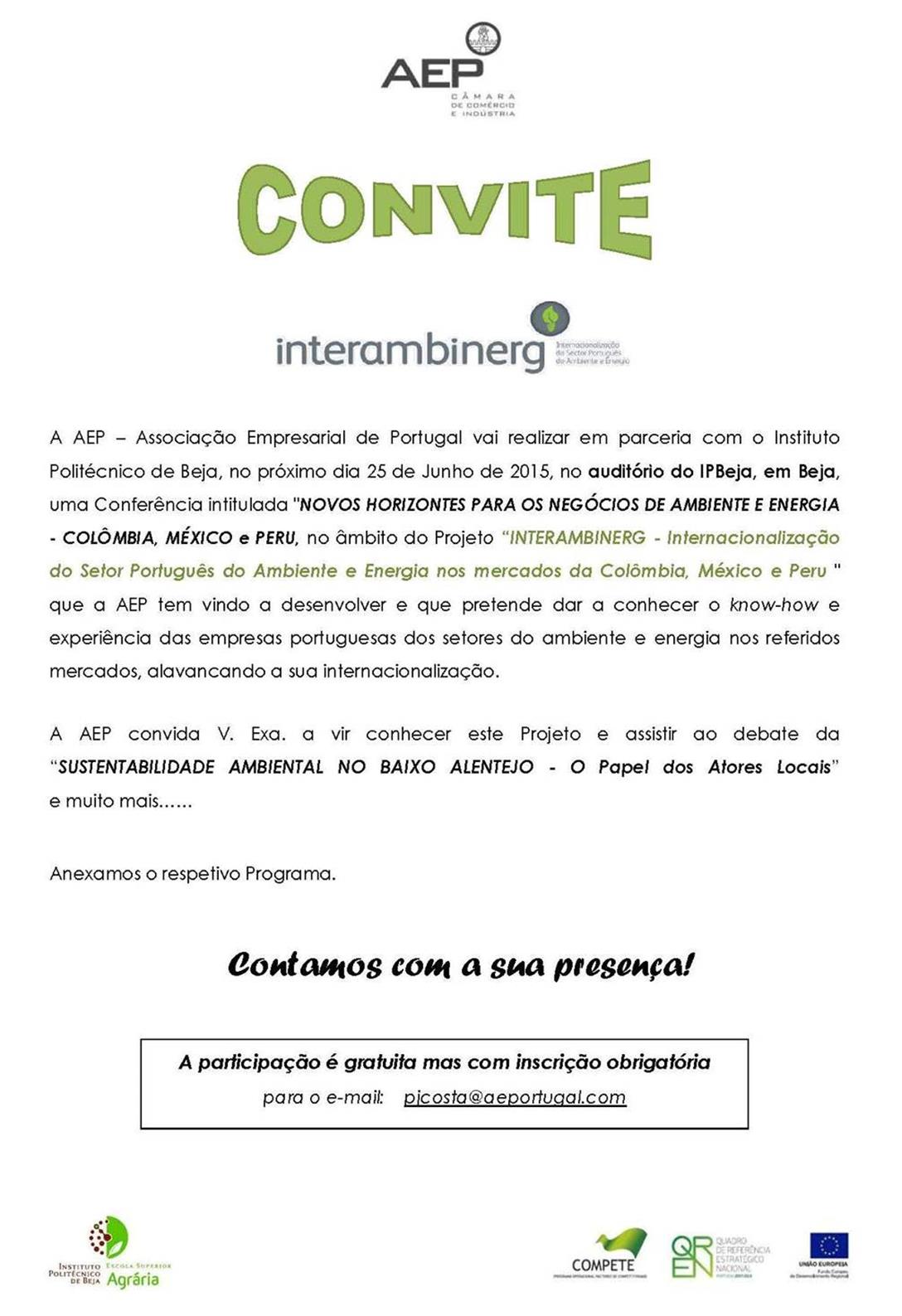 Conferência AEP 'Novos horizontes para os negócios de ambiente e energia - Colômbia, México e Peru'